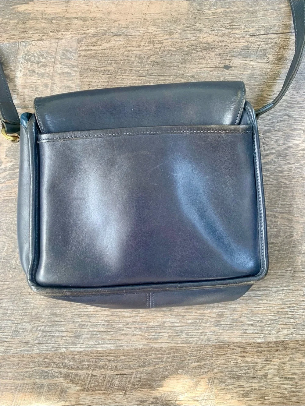 Vintage Coach Navy Leather Crossbody -Messenger Bag